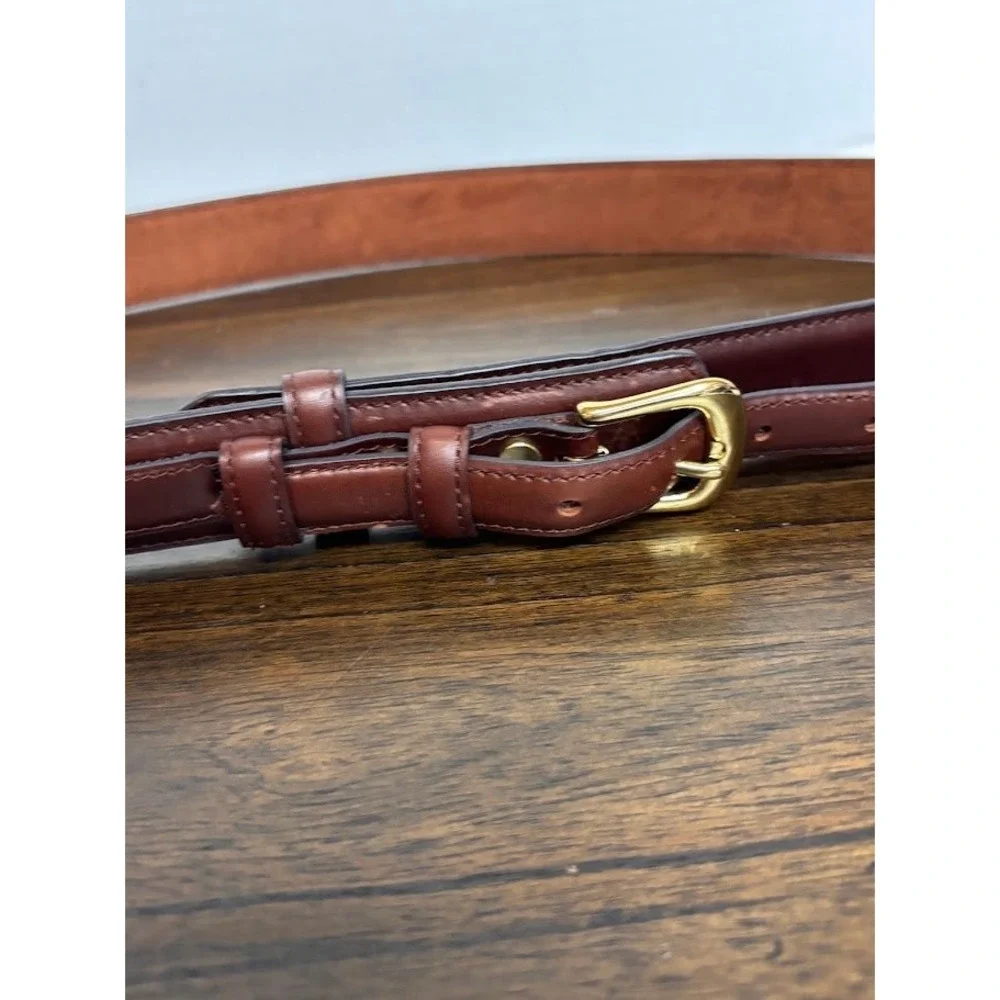 Mens Ranger Belt Genuine Leather Oxblood Brown Brass Buckle Western Size 44